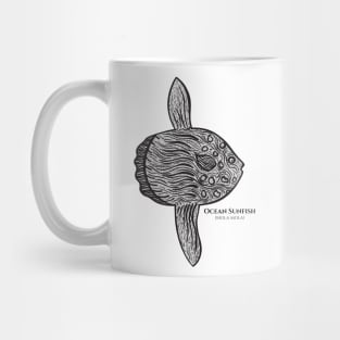 Ocean Sunfish or Mola with Common and Latin Names - on light colors Mug